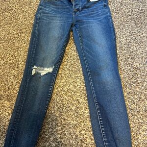 American Eagle Outfitters Blue High Rise Skinny Crop
